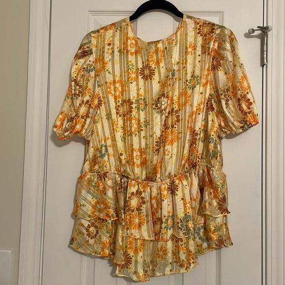 🎉HP!🎉 Cato 14/16 W Retro Flower Blouse - Picture 2 of 3
